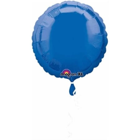 18 In. Dark Blue Round Foil Flat Balloon, 5PK